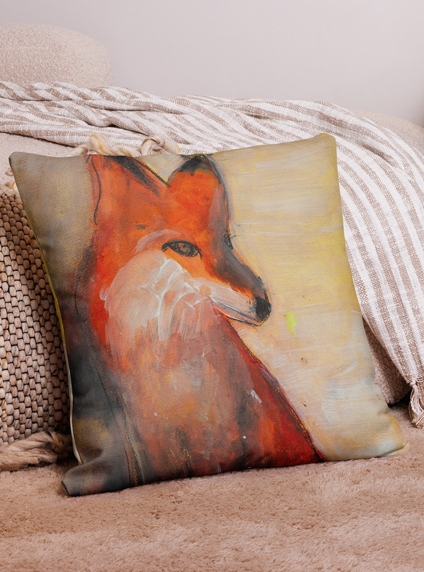Red Fox Pillow Janet London